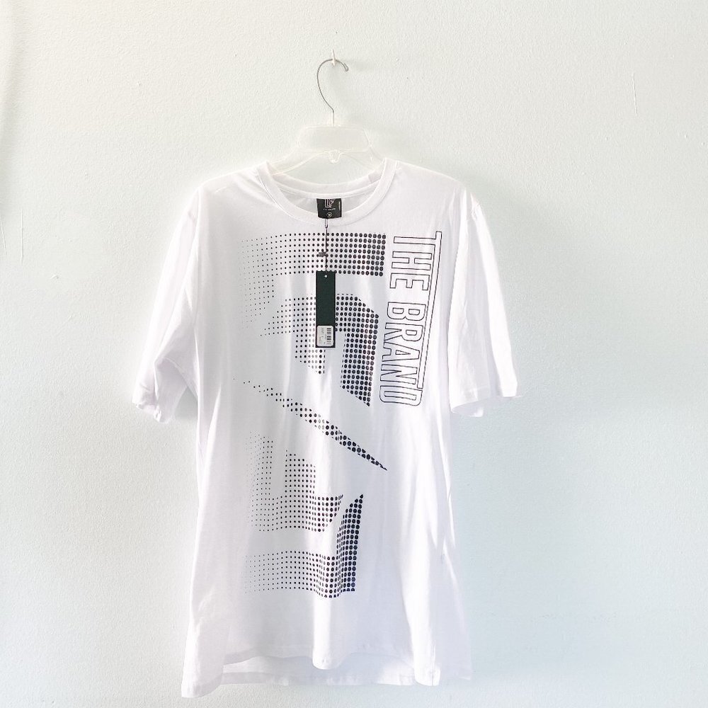 ☀️ NEW LF THE BRAND White Graphic Tee Medium MEN'S T Shirt Casual Top